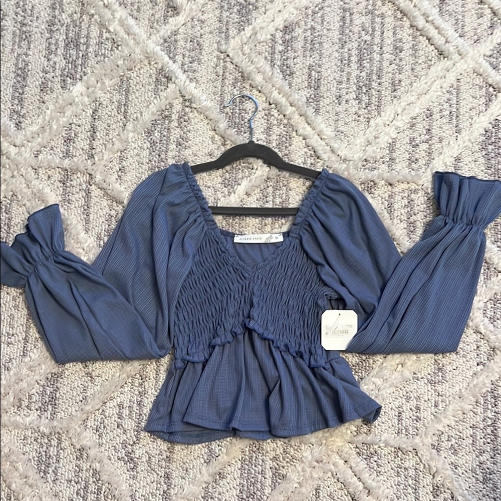 Alter’d State Blue Smocked Women's Top x-small